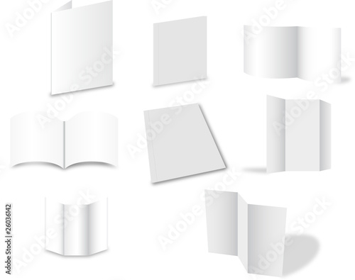 magasine, livre, brochure, papier isolé sur fond blanc
