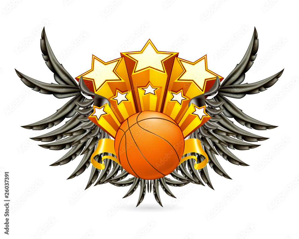 Wings Basketball Emblem Stock Vector Adobe Stock