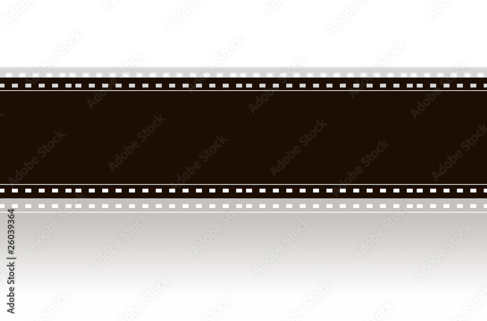 Film frame on reflective background Film frame on reflective background