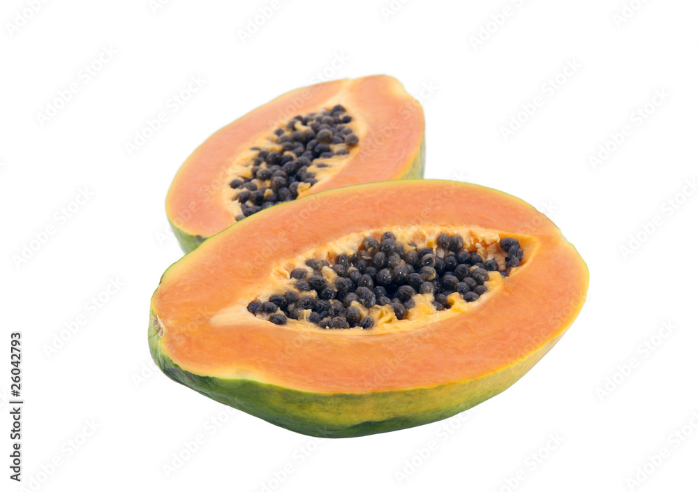 Papaya with clipping path Papaya with clipping path