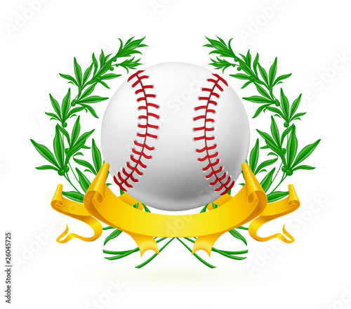 Baseball Emblem, green wreath