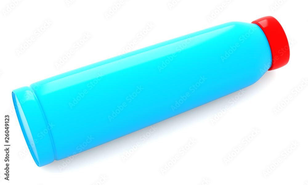 Blue plastic bottle isolated on white background Blue plastic bottle isolated on white background