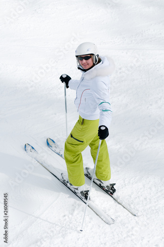 Woman on ski