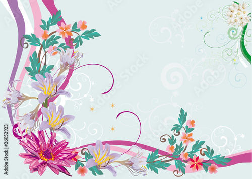 pink floral corner with lily