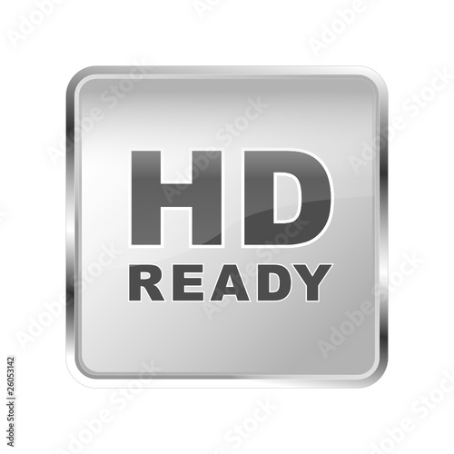 HD READY TV Button silber grau