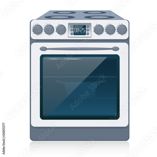 Kitchen Stove isolated on white. Vector.