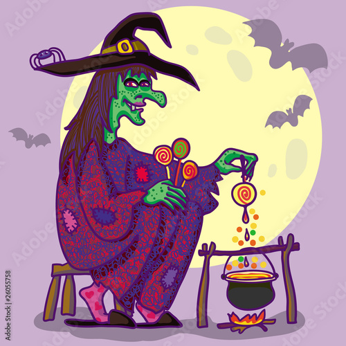 Witch with sweets.