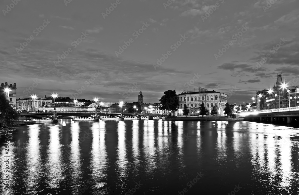 Night scene of the Stockholm City Night scene of the Stockholm City