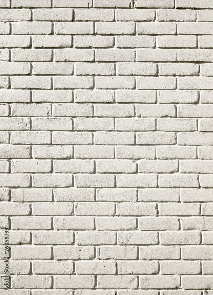 Old white painted brick wall background.