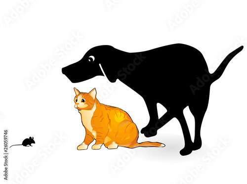 Hund, Katze und Maus