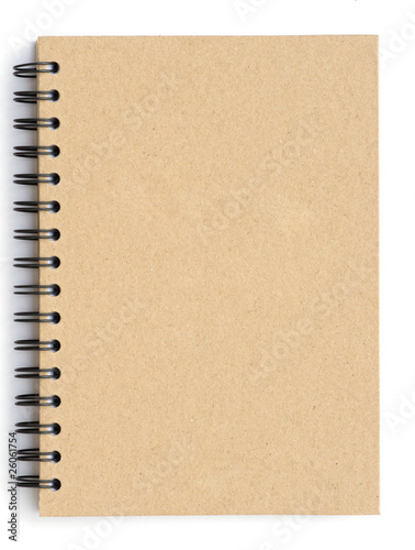 Recycle notebook on white background