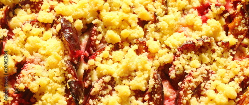 Pflaumekuchen mit Streusel. photo