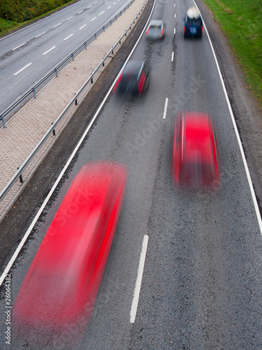 Traffic with motion blur (long exposure shot) on freeway