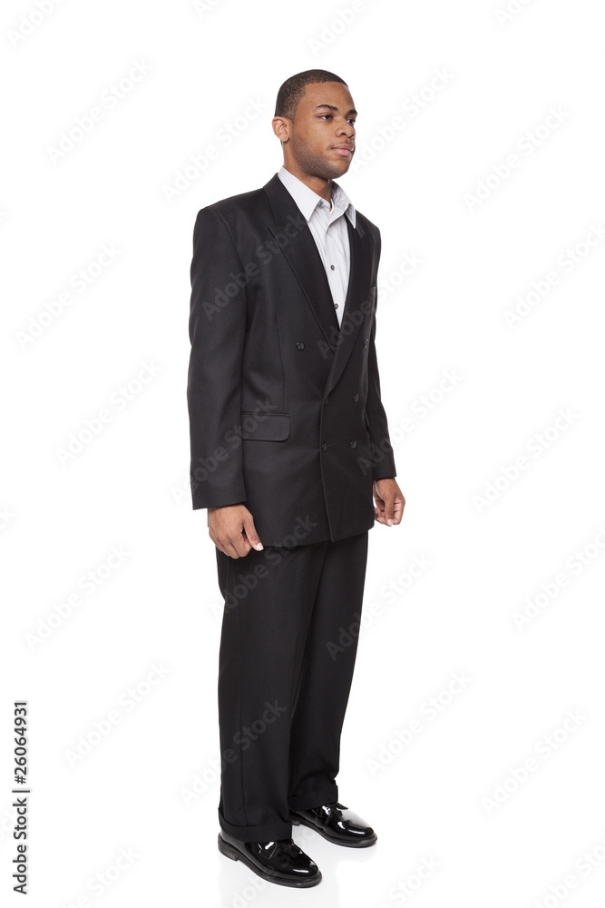 African American businessman isolated on white Front View African American businessman isolated on white Front View