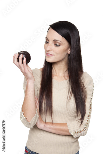 Produce - fruit woman with plum