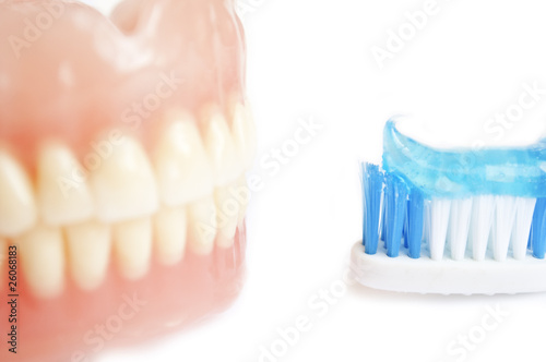 Tooth paste and denture photo