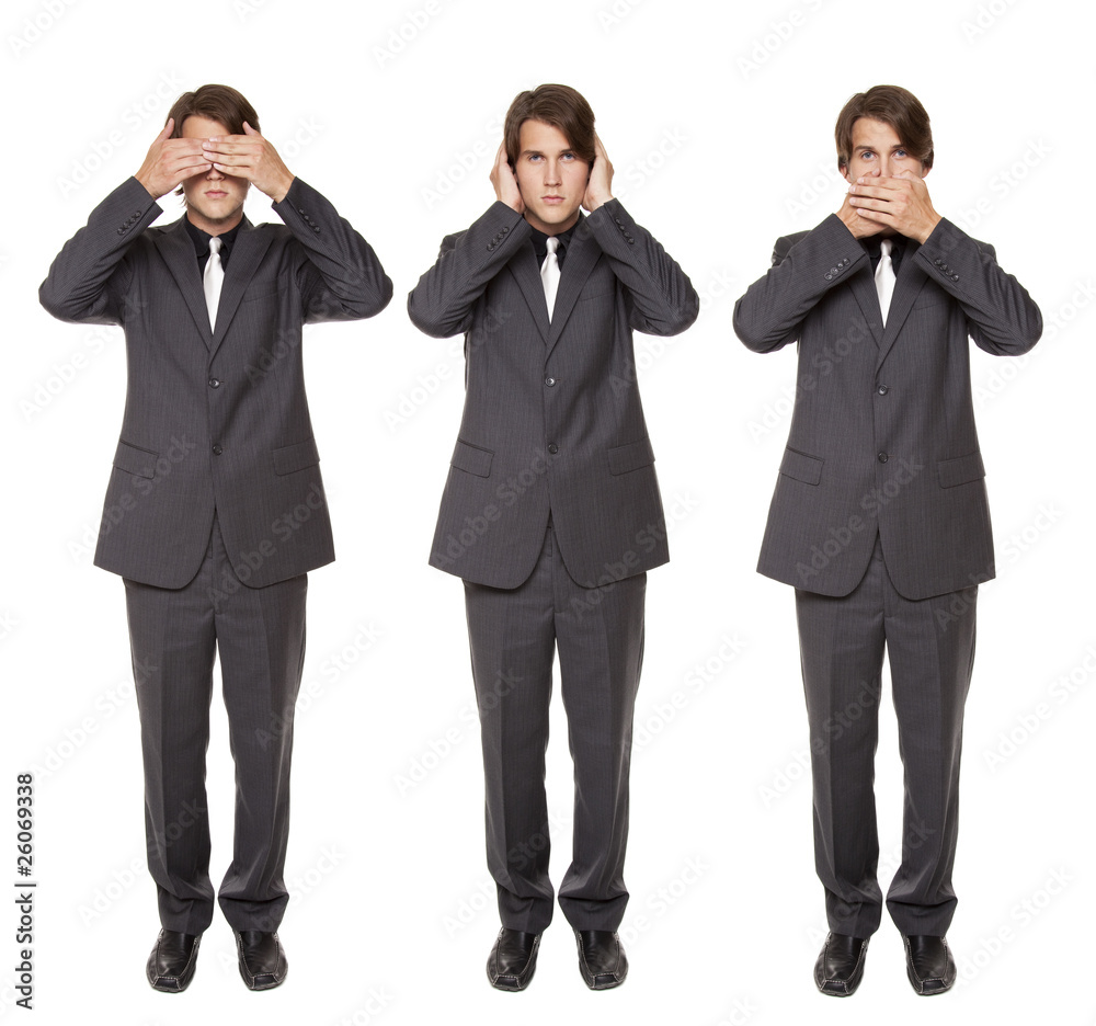 businessman - no evil poses