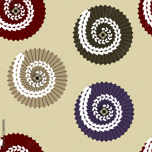 vector seamless ornament with traditional japanese umbrellas