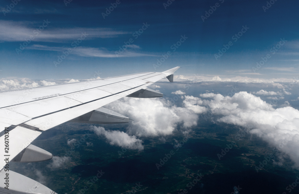 View from a plane window View from a plane window