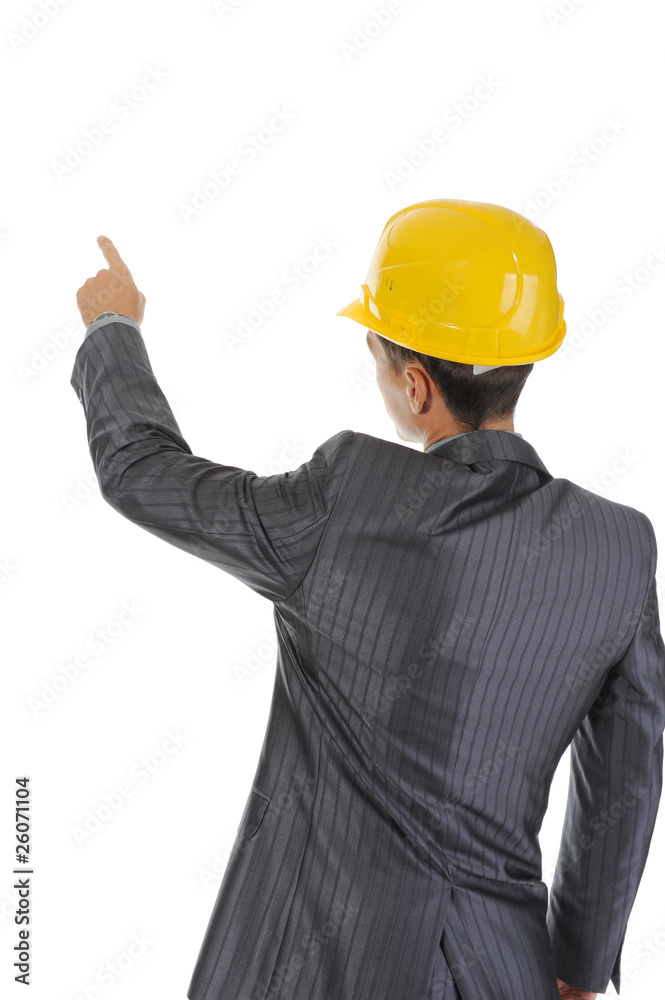 Businessman in helmet Businessman in helmet