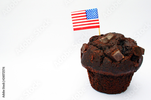 Muffin mit Amerikafahne