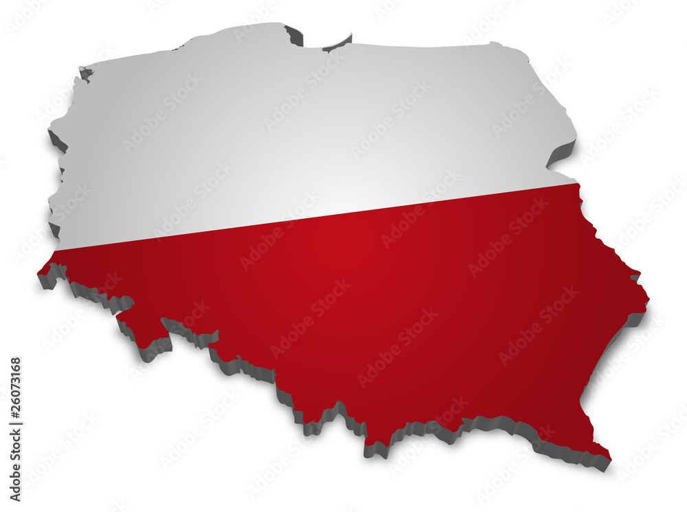 Fototapeta premium Poland 3D with flag