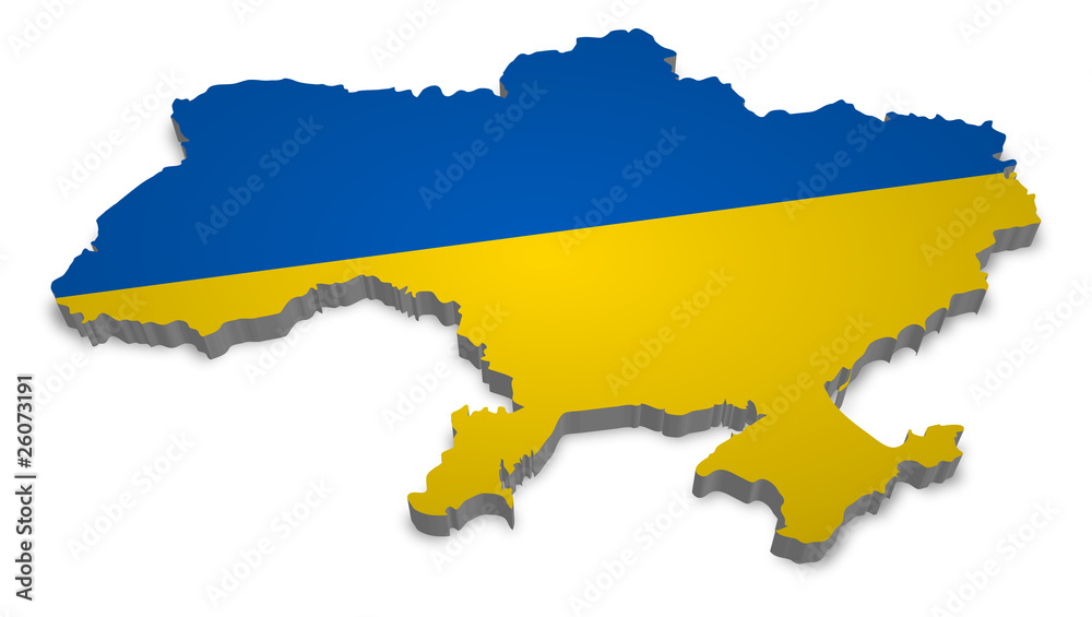 Ukraine 3D with flag Ukraine 3D with flag