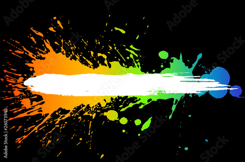 Gradient ink splashes, vector banner