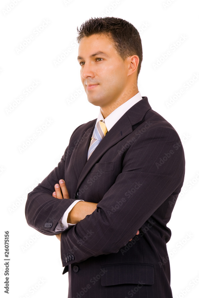 Portrait of a pensive young businessman, isolated on white Portrait of a pensive young businessman, isolated on white