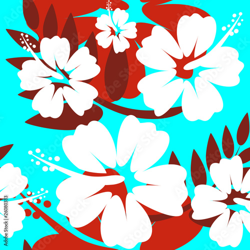 Seamless Hibiscus flower Background