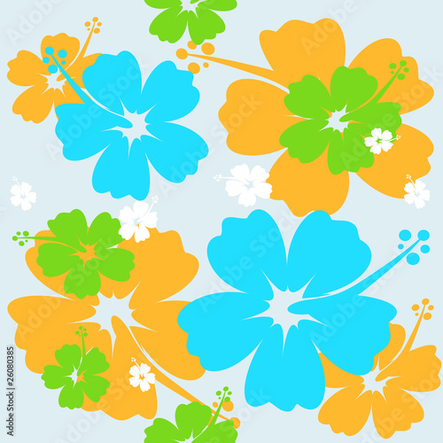 Seamless Hibiscus flower Background