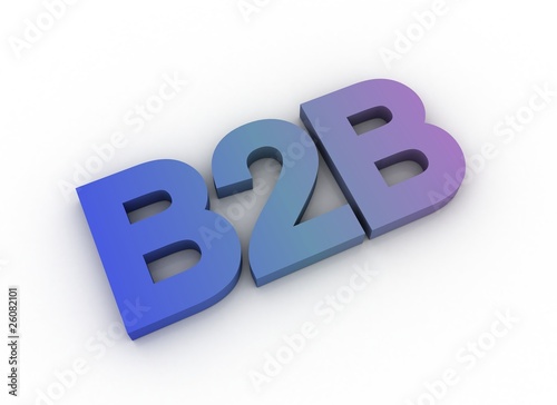 Tricolor 3d letters spelling B2B