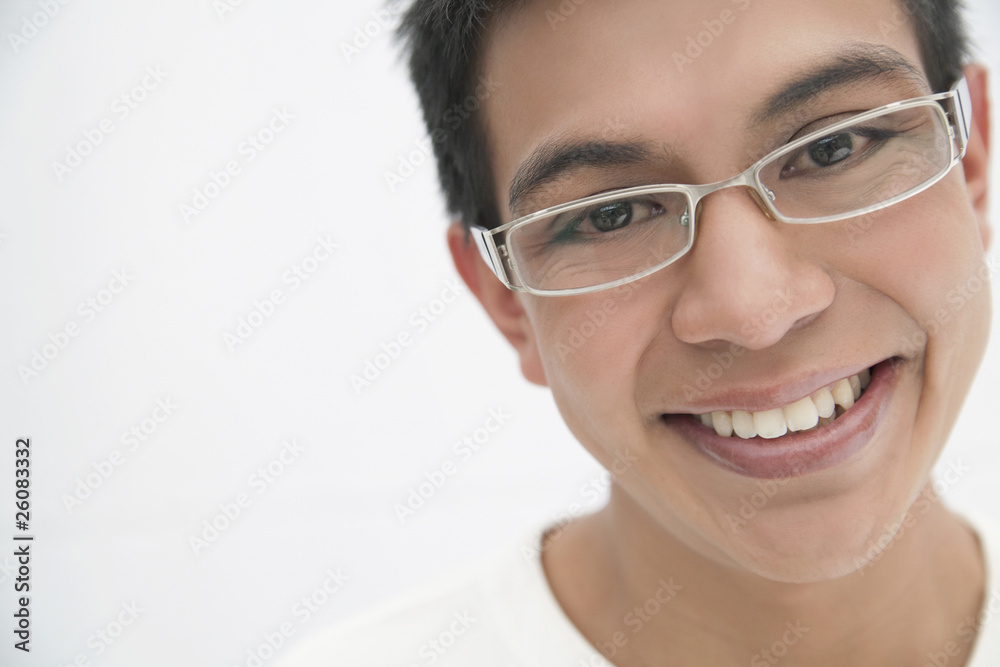 Smiling Hispanic man in eyeglasses Smiling Hispanic man in eyeglasses