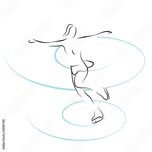 vector illustration with figure skating
