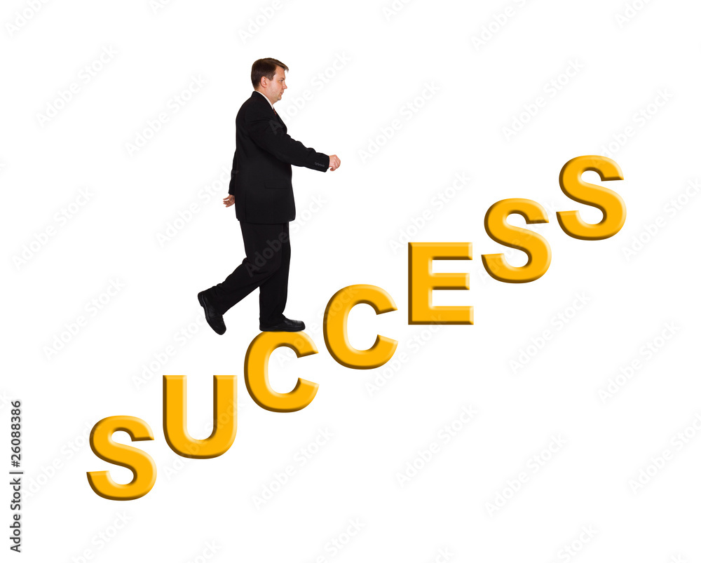 Businessman and stairs Success Businessman and stairs Success