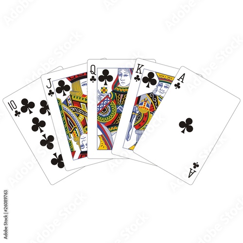 royal flush clubs classic playing cards