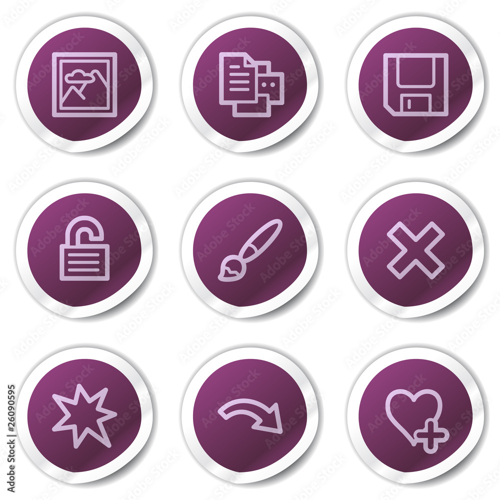 Image viewer web icons set 2, purple stickers series Image viewer web icons set 2, purple stickers series