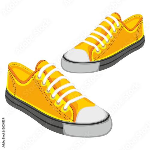fully editable vector illustration of isolated shoes