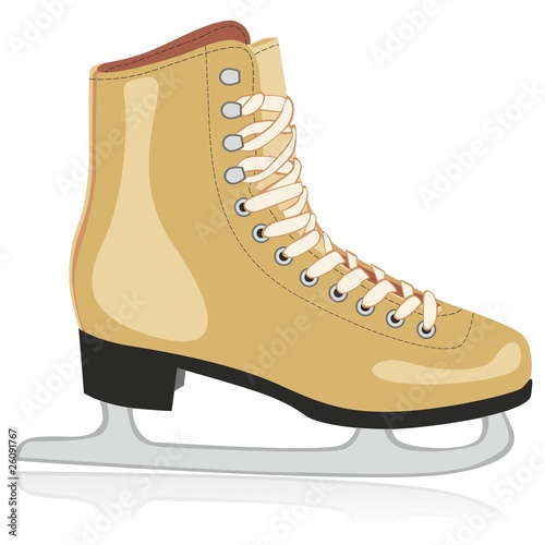 fully editable vector illustration of isolated ice skates