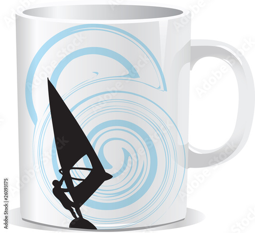Coffee cup on white background.