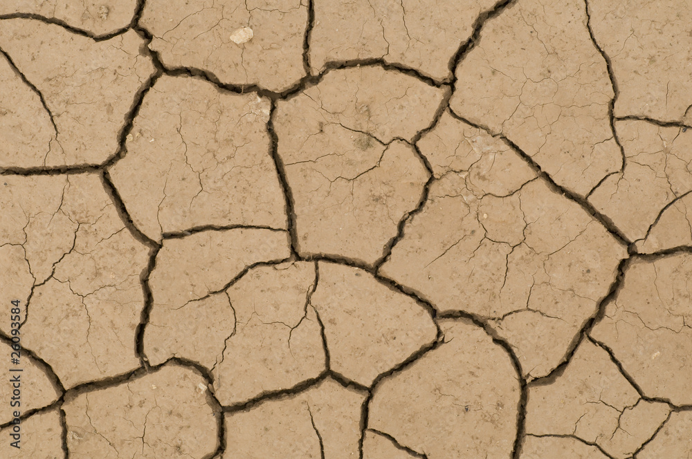 Cracks on ground induced by dry weather Cracks on ground induced by dry weather