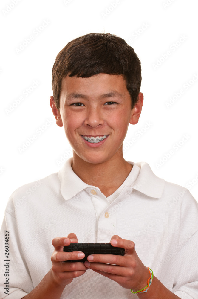 Teen on cellular telephone (cellphone) texting Teen on cellular telephone (cellphone) texting