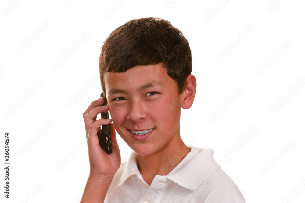 Unsure teen on cellular telephone (cellphone) Unsure teen on cellular telephone (cellphone)