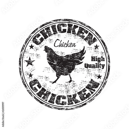 Black chicken rubber stamp