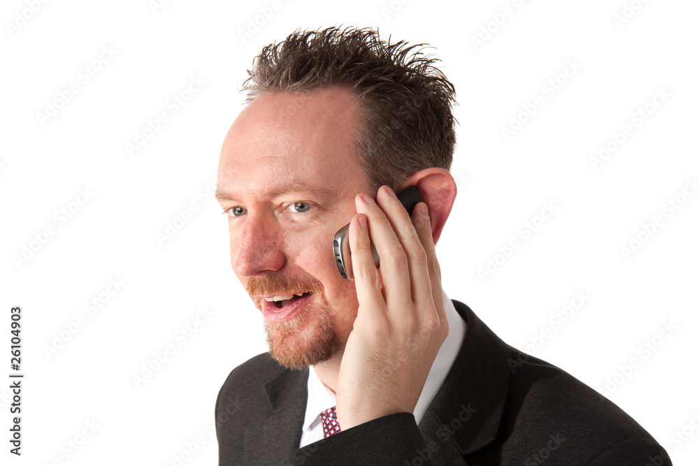 Businessman Holding A Phone To His Ear Businessman Holding A Phone To His Ear