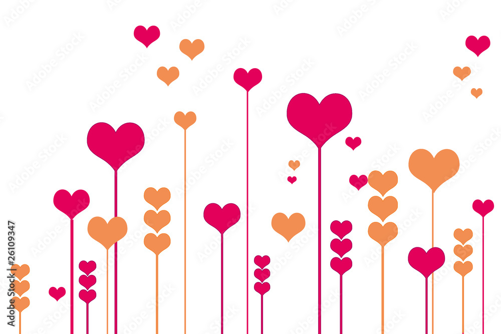 Naklejka premium White background with hearts