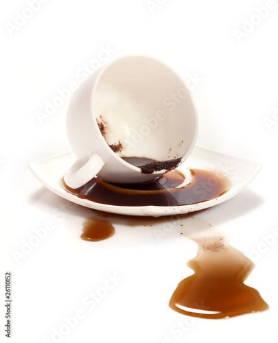 Obraz na plátne Inverted cup, spilled coffee