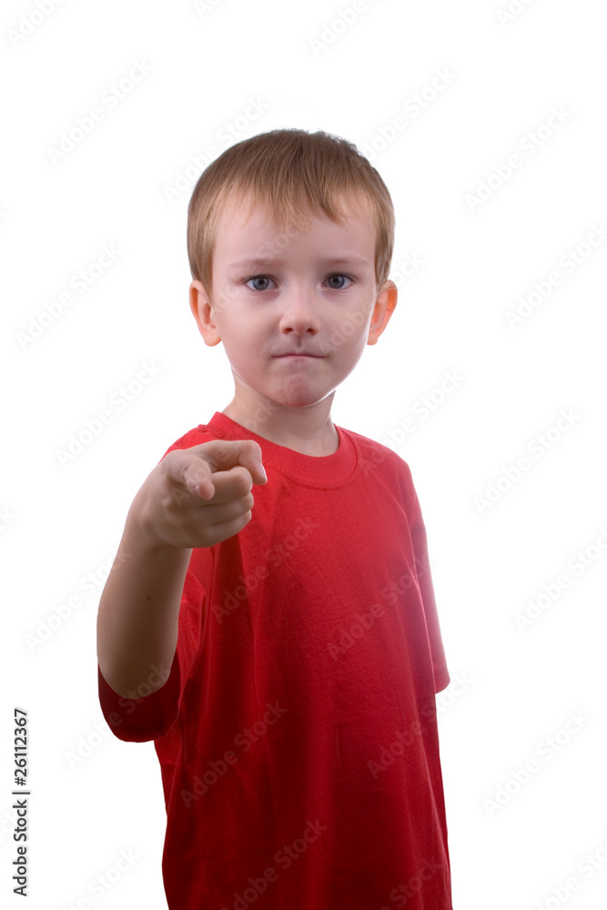 boy shows his finger forward boy shows his finger forward