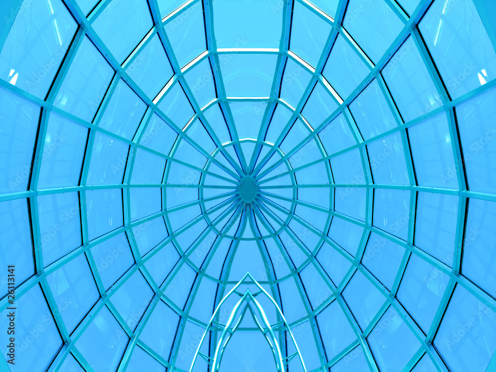 symmetric circular ceiling in office center