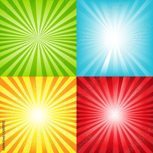 Bright Sunburst Background With Beams And Stars